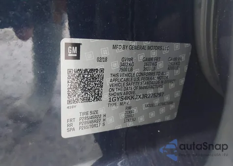 2018 Cadillac Escalade Esv Platinum z USA, uszkodzony, nr VIN 1GYS4KKJXJR275297